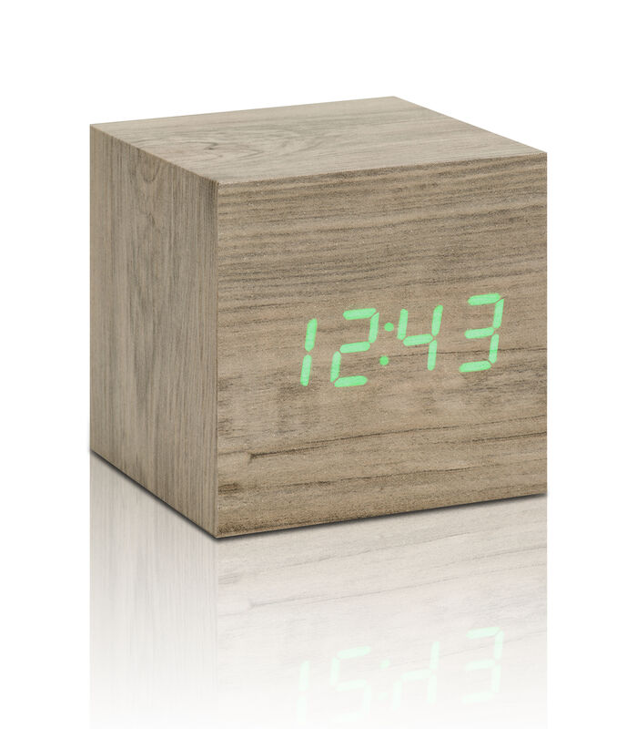 Cube click clock Wekker - Essen/LED Groen image number 1