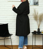 Manteau enveloppe en suède confortable avec ceinture SIMONA image number 1