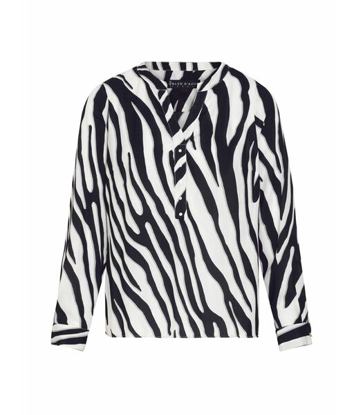 Zebra print voile blouse DARCY