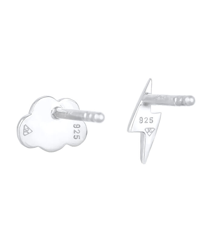 Boucles D'oreilles Boucles D'oreilles Pour Femmes - Cloud Lightning Astro Look Trend Blogger En Plaqué Or Argent 925 Sterling image number 3