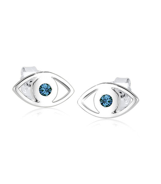 Oorbellen Evil Eye Schutzsymbol Kristalle Silber