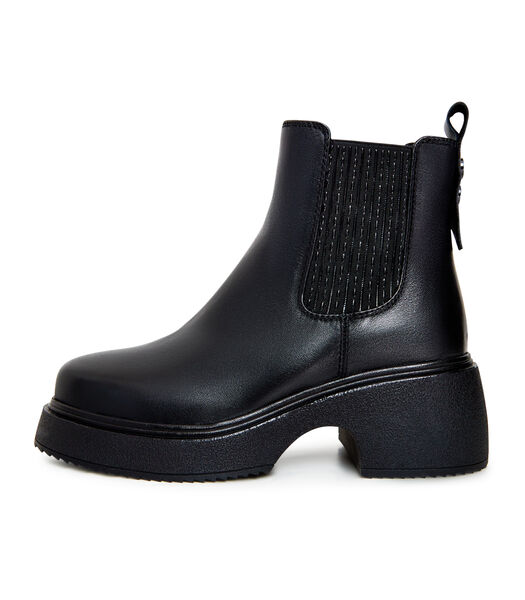 Bottines en cuir à semelle compensée