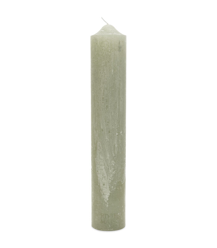 Stompkaars groen, Cilinder kaars (ØxH) 7x40 - RM Rustic Pillar Candle image number 1