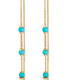 Oorbellen Dames Oorbellen Trekken Door Turquoise Trend Blogger Met Howlite Beads In 925 Sterling Silver Gold Plated image number 0