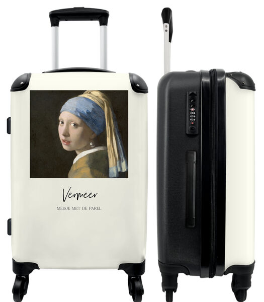 Handbagage Koffer met 4 wielen en TSA slot (Kunst - Johannes Vermeer - Meisje met de parel - Oude meester)