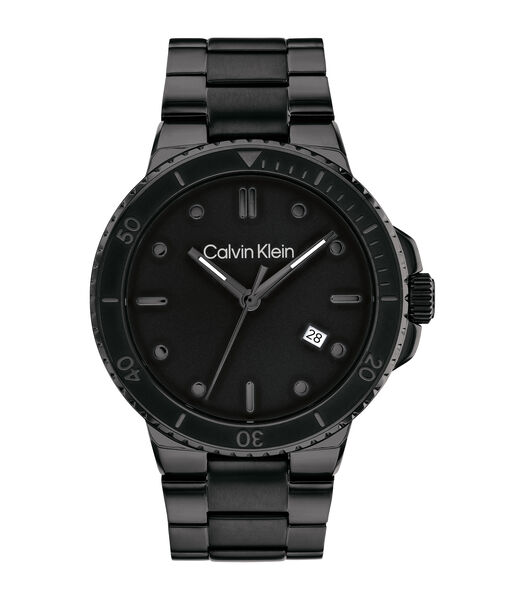 CK horloge zwart staal band 25200205