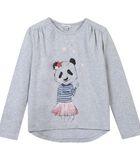 T-shirt met lange mouwen en panda-print image number 0