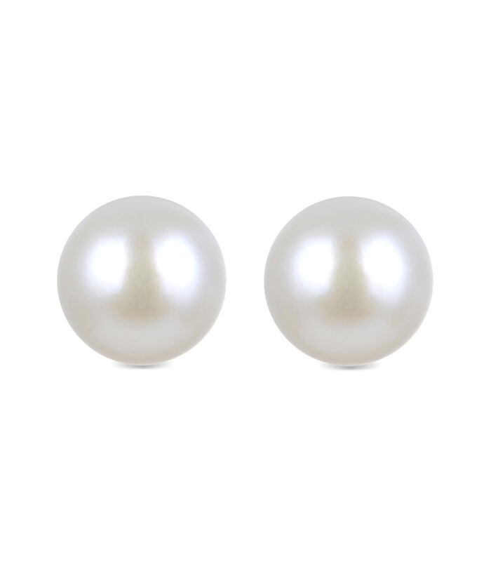 Boucles d'oreilles, de base en argent 925 et perle blanche rhodiée image number 0