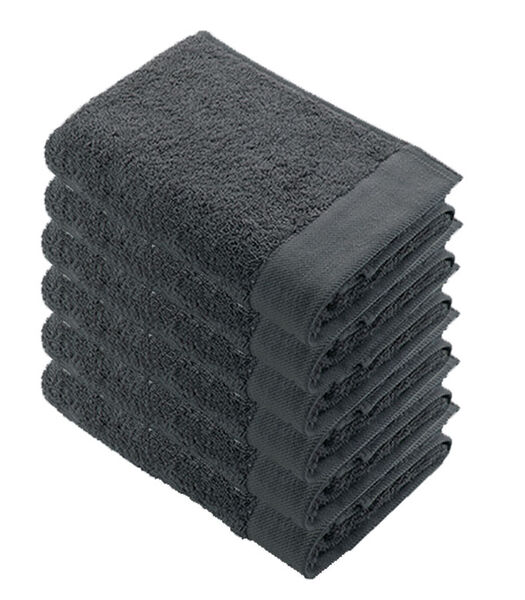 Lot de 6 Remade Cotton serviettes de bain 60x110 Gris