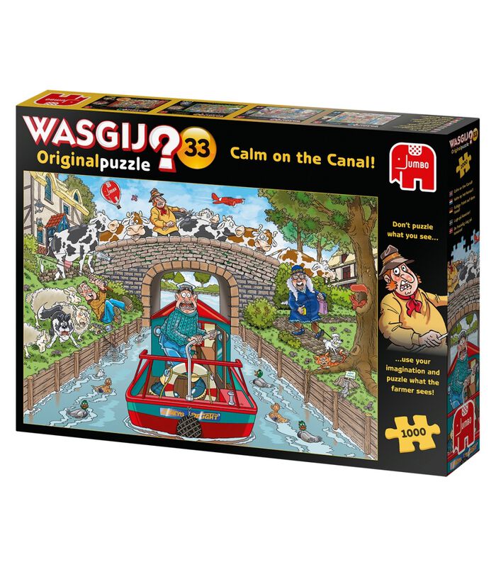 puzzel Wasgij Original 33 INT - Stilte op de gracht!? - 1000 stukjes image number 3
