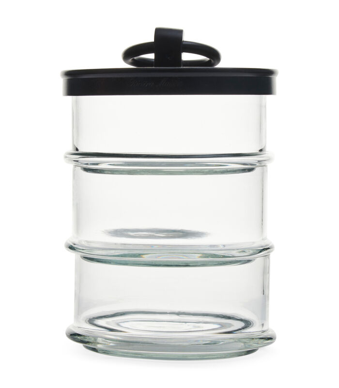 Pots à provisions en verre avec couvercle - Pots à provisions Cordoba Triple - Noir - 1 pièce image number 0
