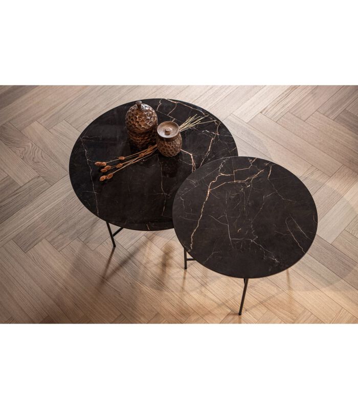 Table d'appoint - Porcelaine/Métal - Noir - 48x60x60 - Vida image number 3