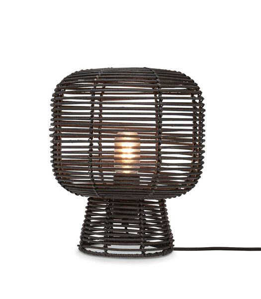 Lampe de Table Tanami - Rotin Noir - Ø27cm