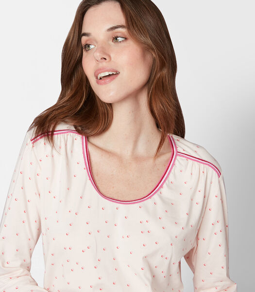 Bedrukte pyjama van katoen met elastaan MORNING 502 - roze