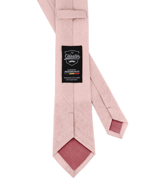 Cravate en lin rose pâle - BUCOLIC - Fabriquée à la main