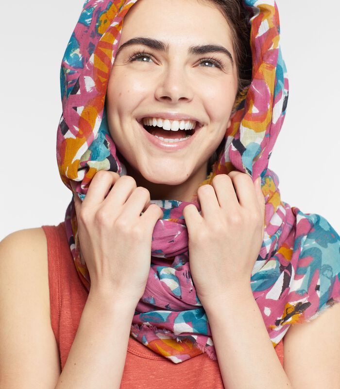 Bedrukte foulard RIEUR in katoen image number 0