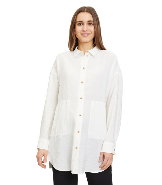 Lange blouse met opgestikte zakken
