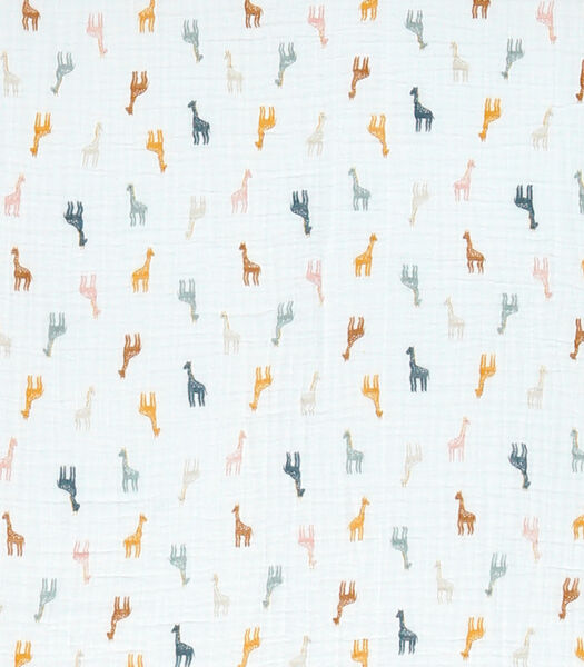 100x140 cm dekbedovertrek met giraffenpatroon, BIO mousseline