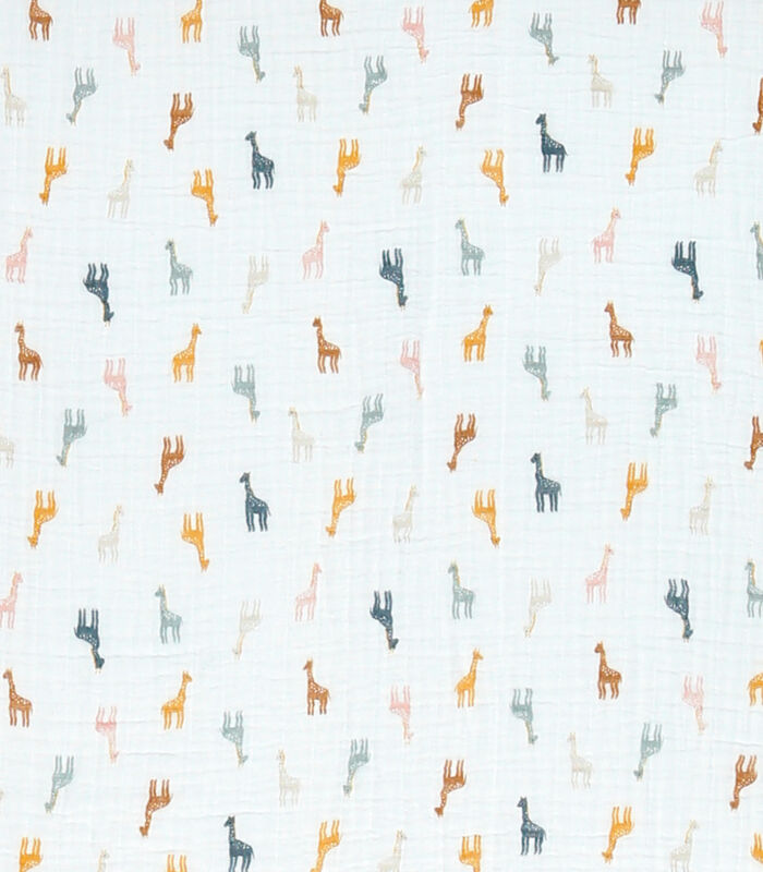 Housse de couette 100x140 cm imprimée giraffes, mousseline BIO image number 1