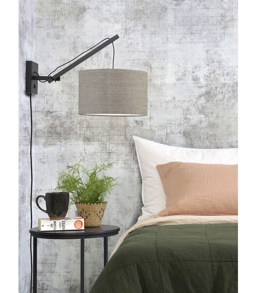 Wandlamp Andes - Bamboe Zwart/Taupe - 50x32x45cm