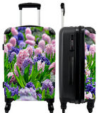 Handbagage Koffer met 4 wielen en TSA slot (Bloemen - Hyacint - Roze - Paars - Botanisch) image number 0