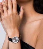 Quartz horloge voor dames, roestvrij staal, kunstleer, zonnestraal image number 2