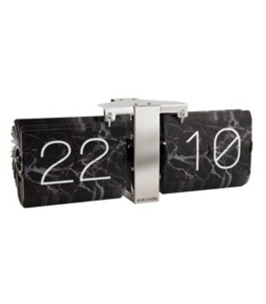 Horloge de table Flipklok No Case Marble - Noir - 8.5x36x14cm