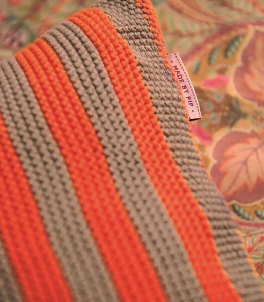 Coussin décoratif Bonsoir Stripe Cushion Orange Coton