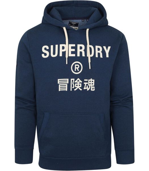 Superdry Sweater à Cauche Logo Bleu Marine