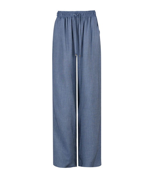 Pantalon large bleu denim