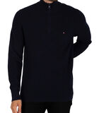 Sweater met ritssluiting en structuur image number 0
