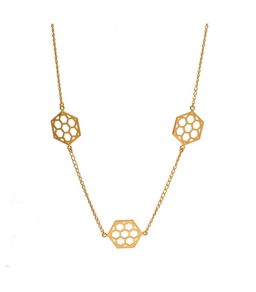 Bee Hexagon Collier – Doré