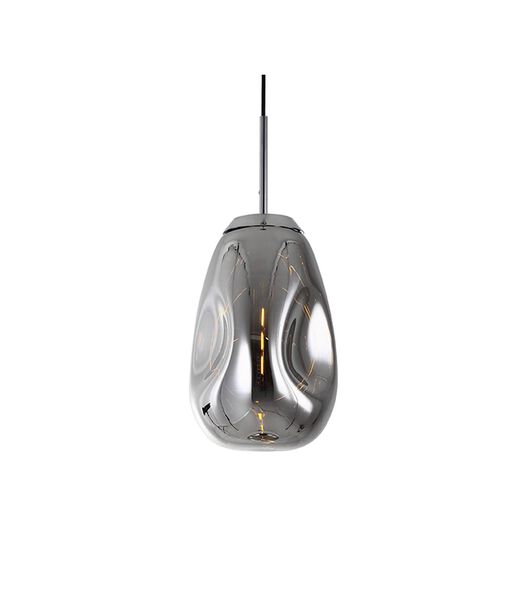 Hanglamp Blown Glass - Chroom - Medium - 22x33cm