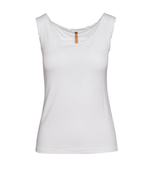Raw Edge detail Conquista Fashion Top in Wit