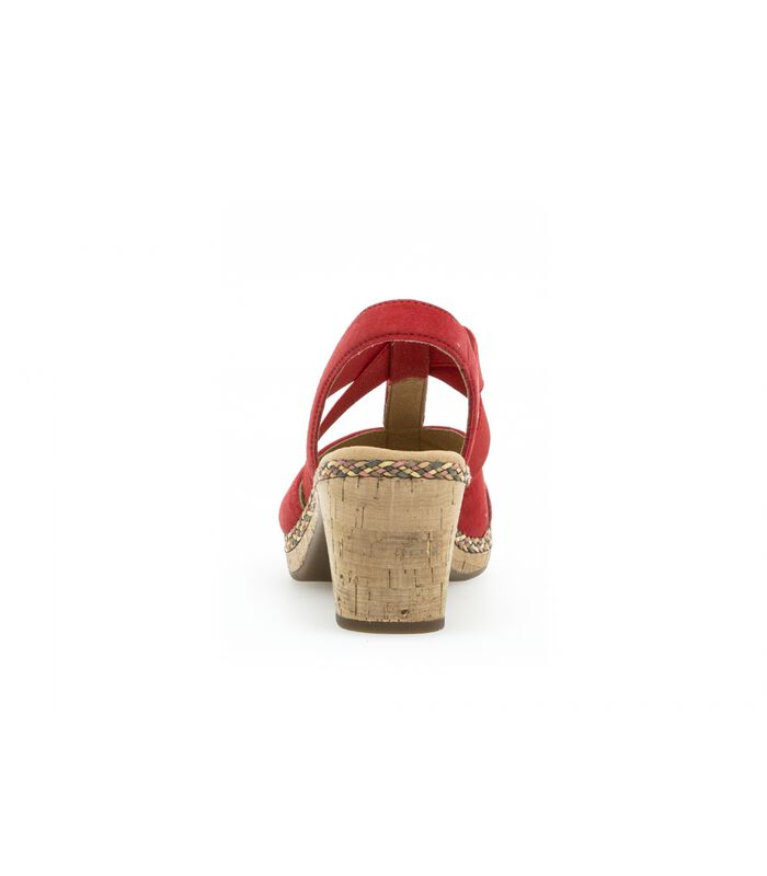 Sandales rouge vif en cuir image number 3