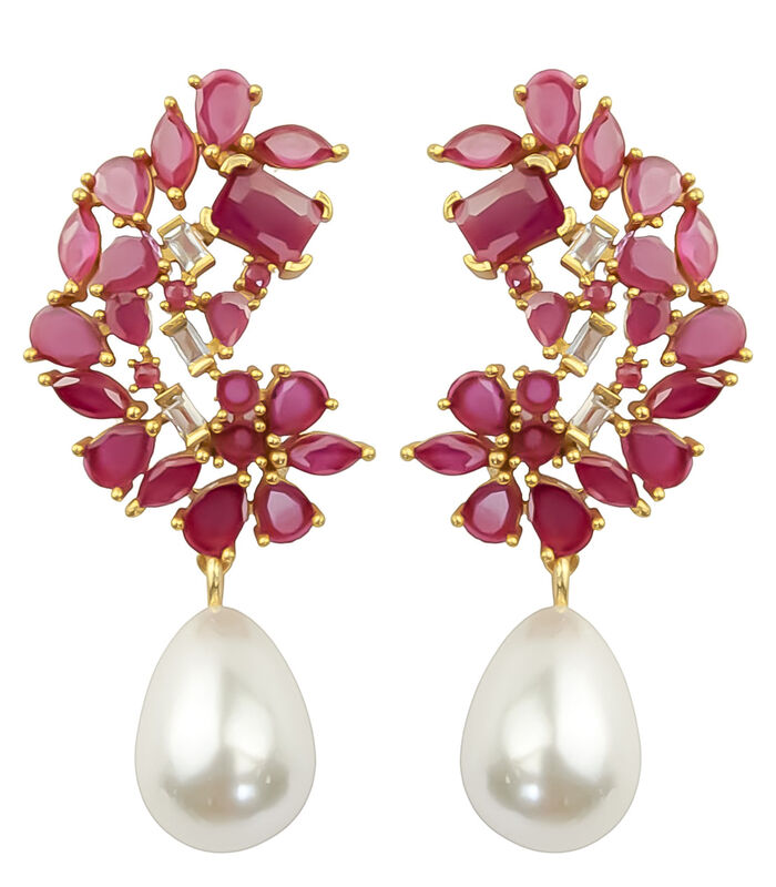 Boucles d'oreilles 'Golden Frosty Pearl' image number 2