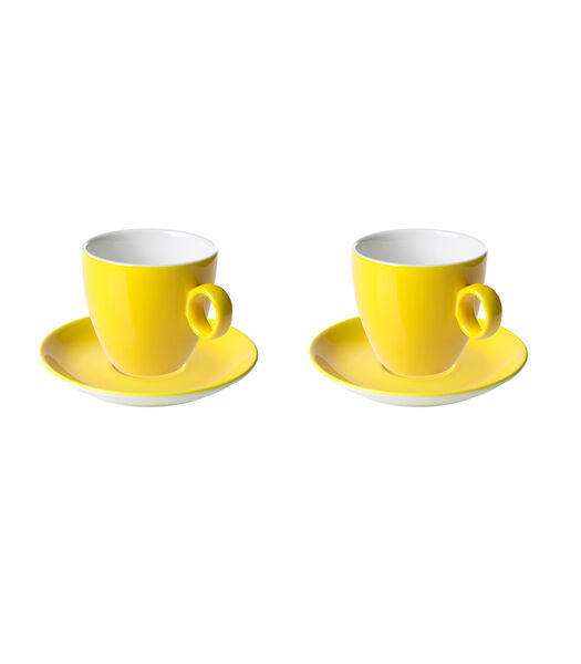 Tasse à café et soucoupe  Bart Color Cafe 17 cl 13,5 cm Porcelaine jaune 2 pièce(s)