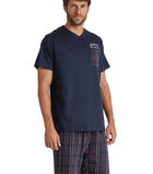 Pyjama short t-shirt col V JAndJ Lois image number 2