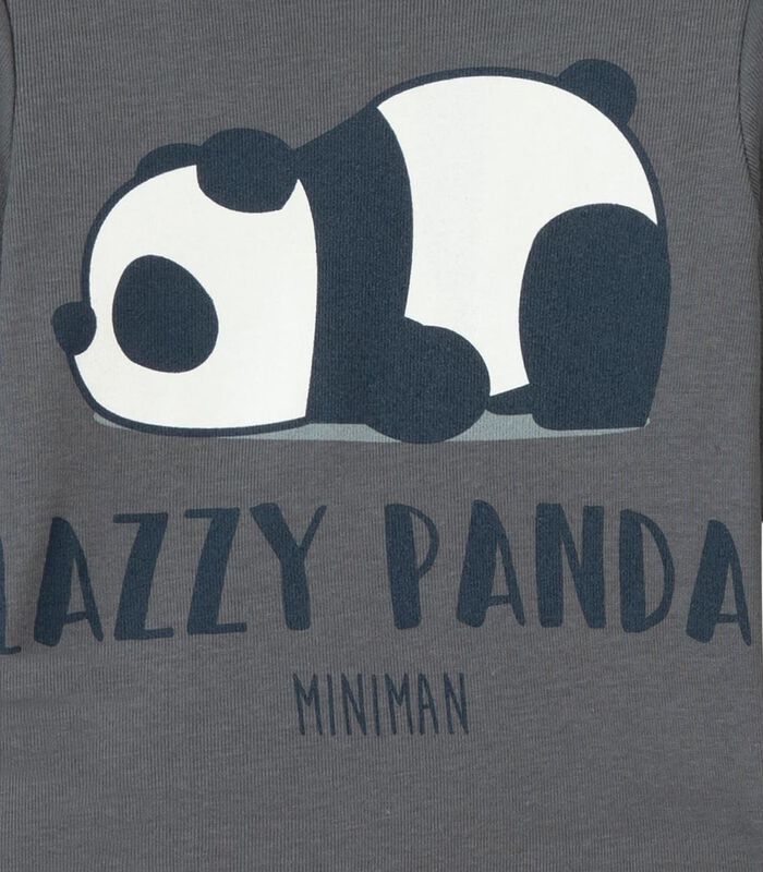 Oeko-Tex T-shirt met lange mouwen en panda-opdruk image number 2