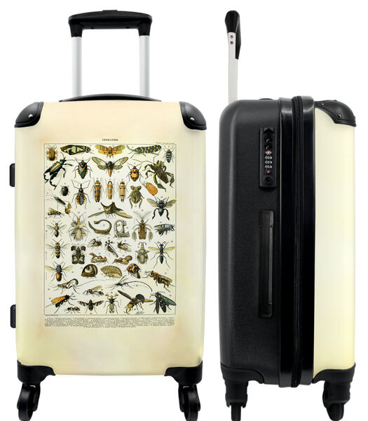Handbagage Koffer met 4 wielen en TSA slot (Insecten - Vintage - Dieren - Natuur)