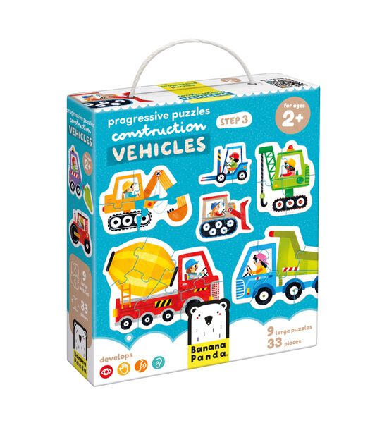 Puzzle enfants avec véhicules 33 pièces 2+