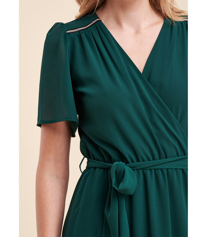 Lange valse portemonnee jurk in polyester sluier image number 3