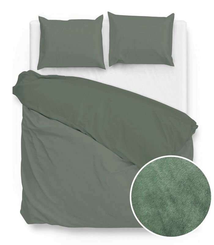 Housse de couette Velluto Army Green velours image number 2