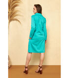 Vlotte turquoise jurk image number 1