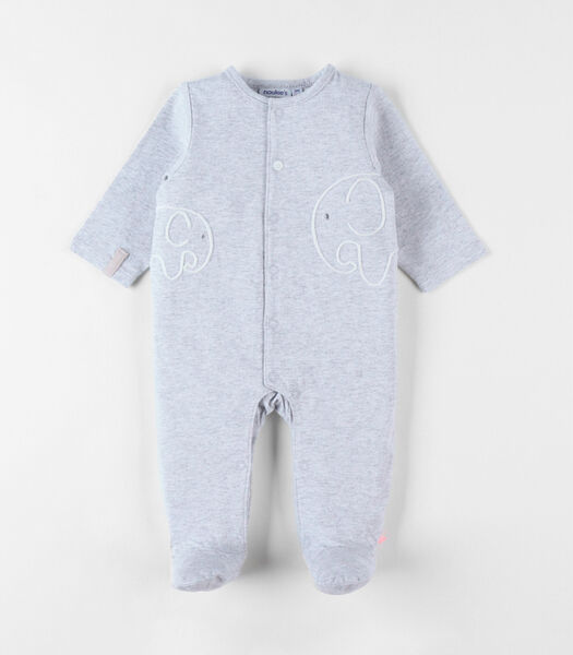 Pyjama naissance 1 pièce éléphant en jersey, chiné