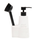 Distributeur de savon Pompe à savon avec brosse - Ensemble de nettoyage Soap & More - Noir et Blanc image number 0