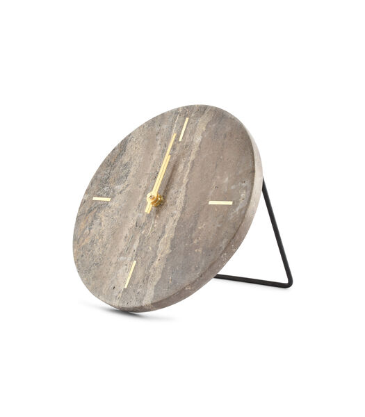 Horloge de table 20cm travertin gris Zone