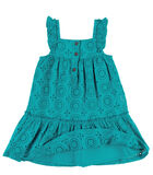 Wijd uitlopende jurk met bloemetjes, turquoise image number 4