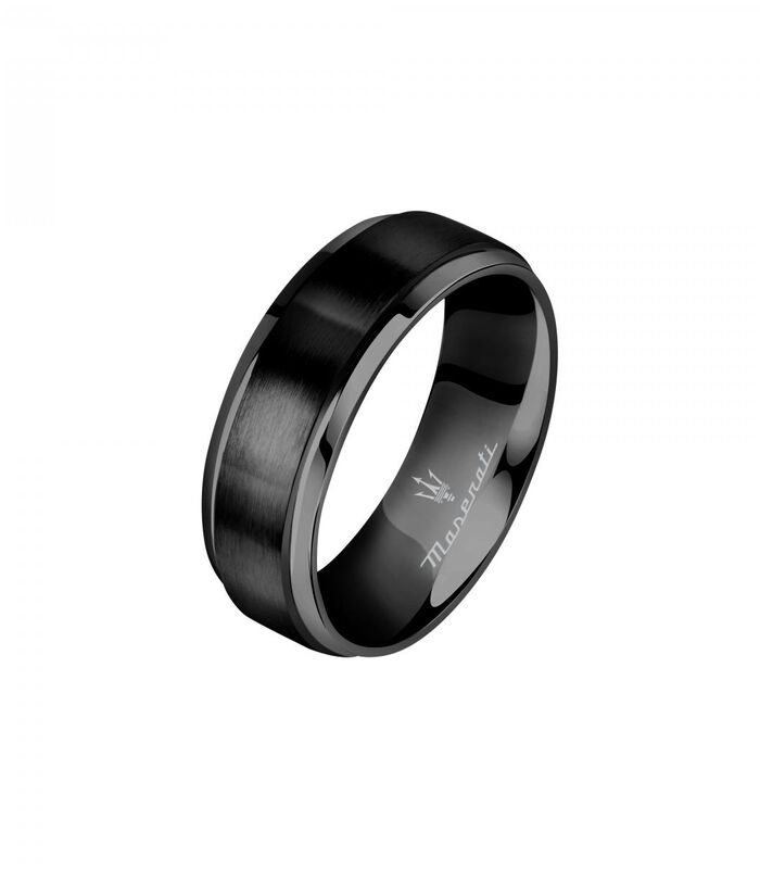 Ring in staal, keramiek, zwart IP JEWELS image number 0