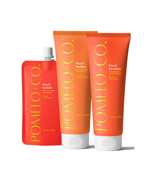 Haarmasker, Shampoo En Conditioner “Peach Trio”